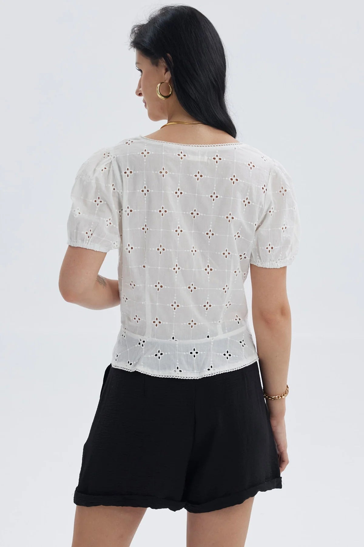 Blusa Mujer Abierta Con Amarras Crudo
