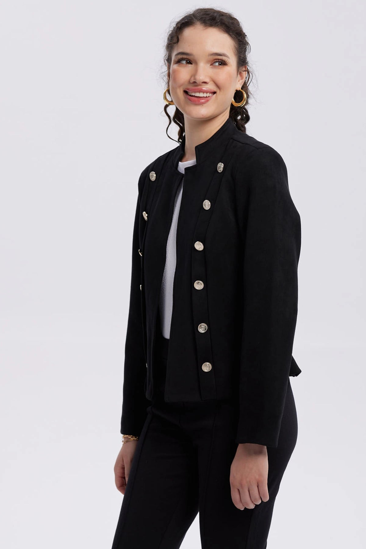 Chaqueta Mujer Gamuza Negro