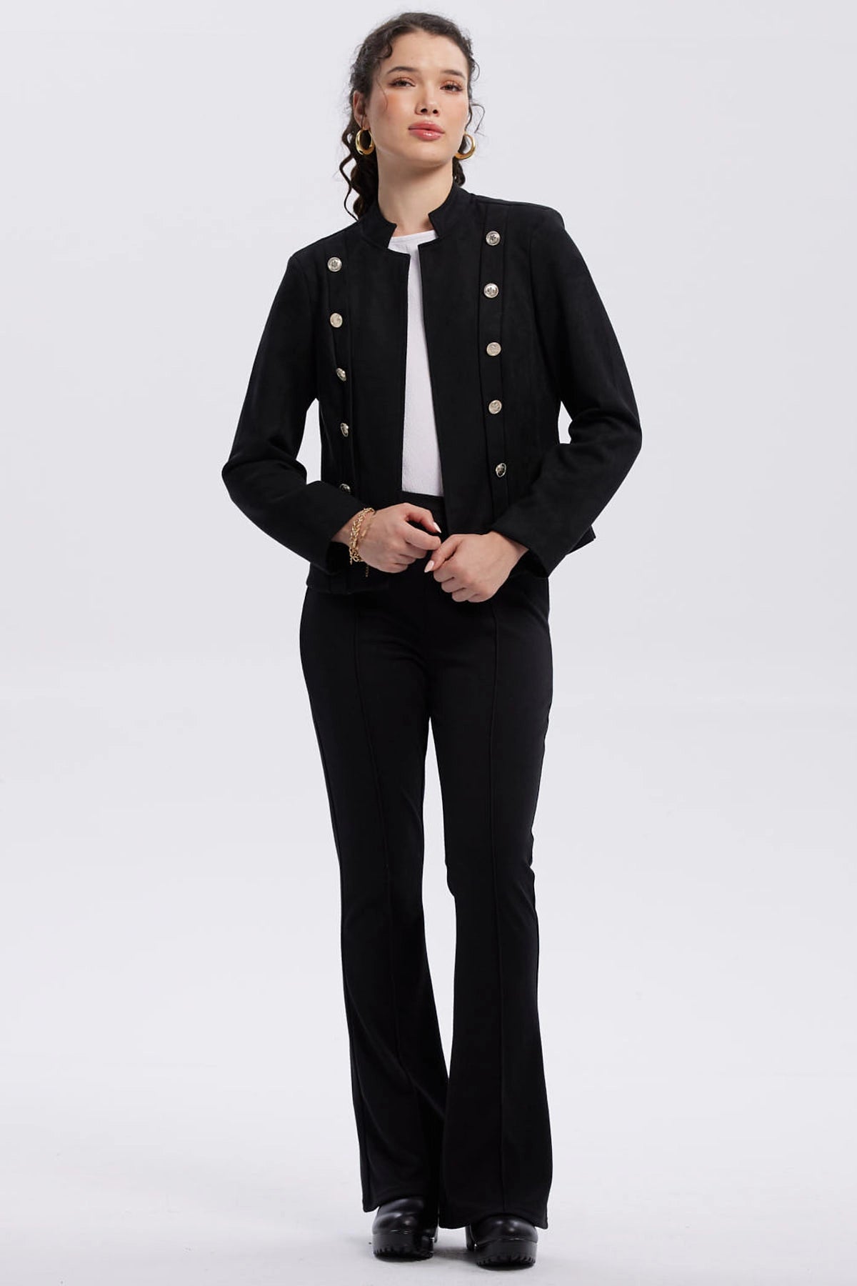 Chaqueta Mujer Gamuza Negro