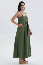 Vestido Mujer Largo Pabilo Verde Musgo