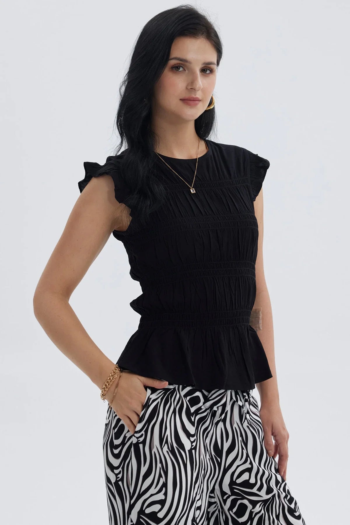 Blusa Mujer Panal Negro