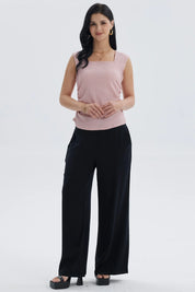 Polera Mujer Recogido Costado Palo Rosa