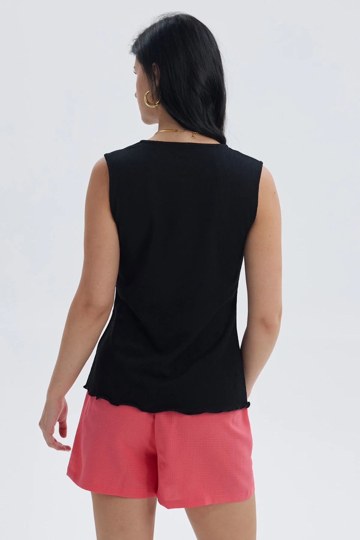 Polera Mujer Aplicación Botones Negro