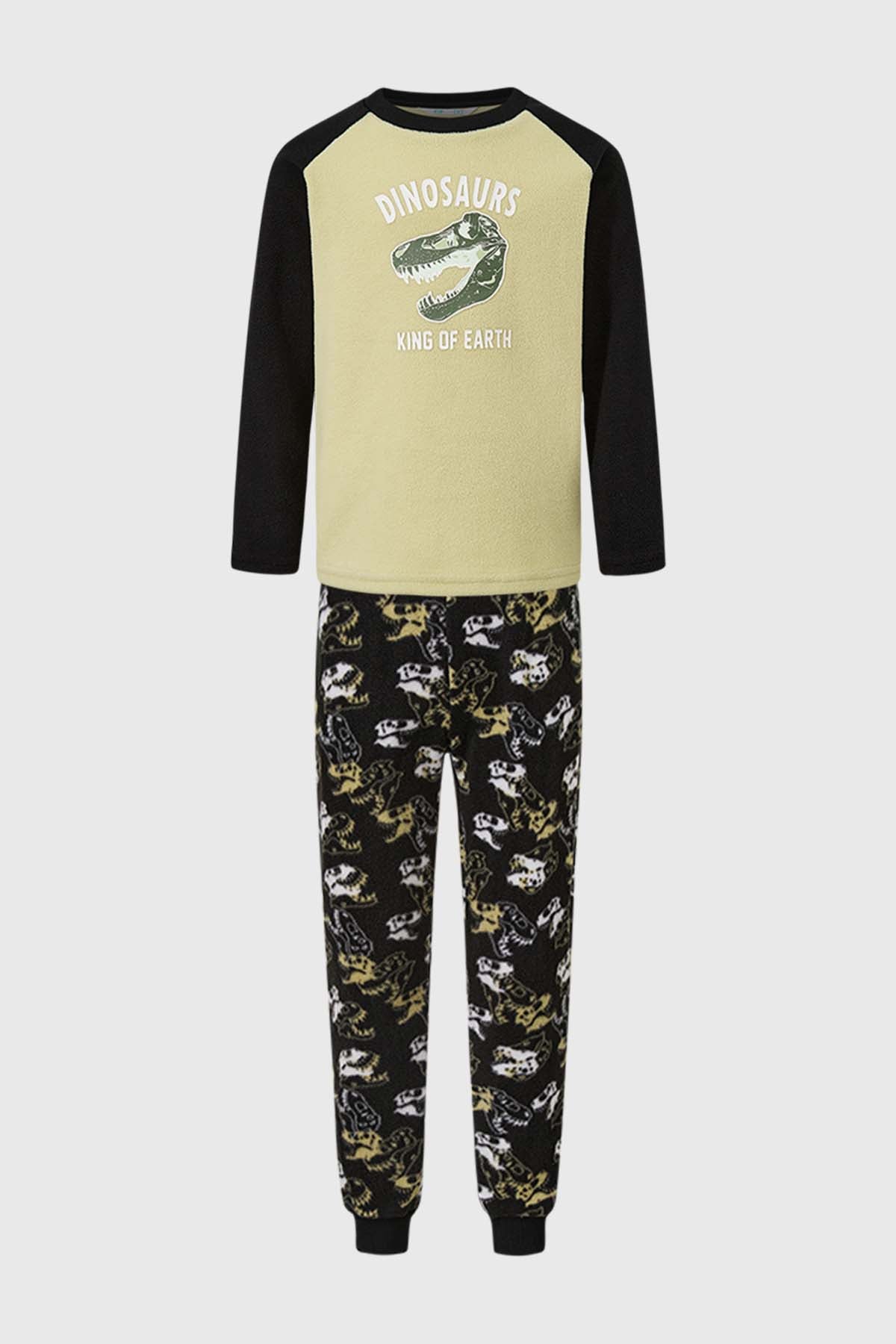 Pijama Niño Polar Dinosaurio Negro