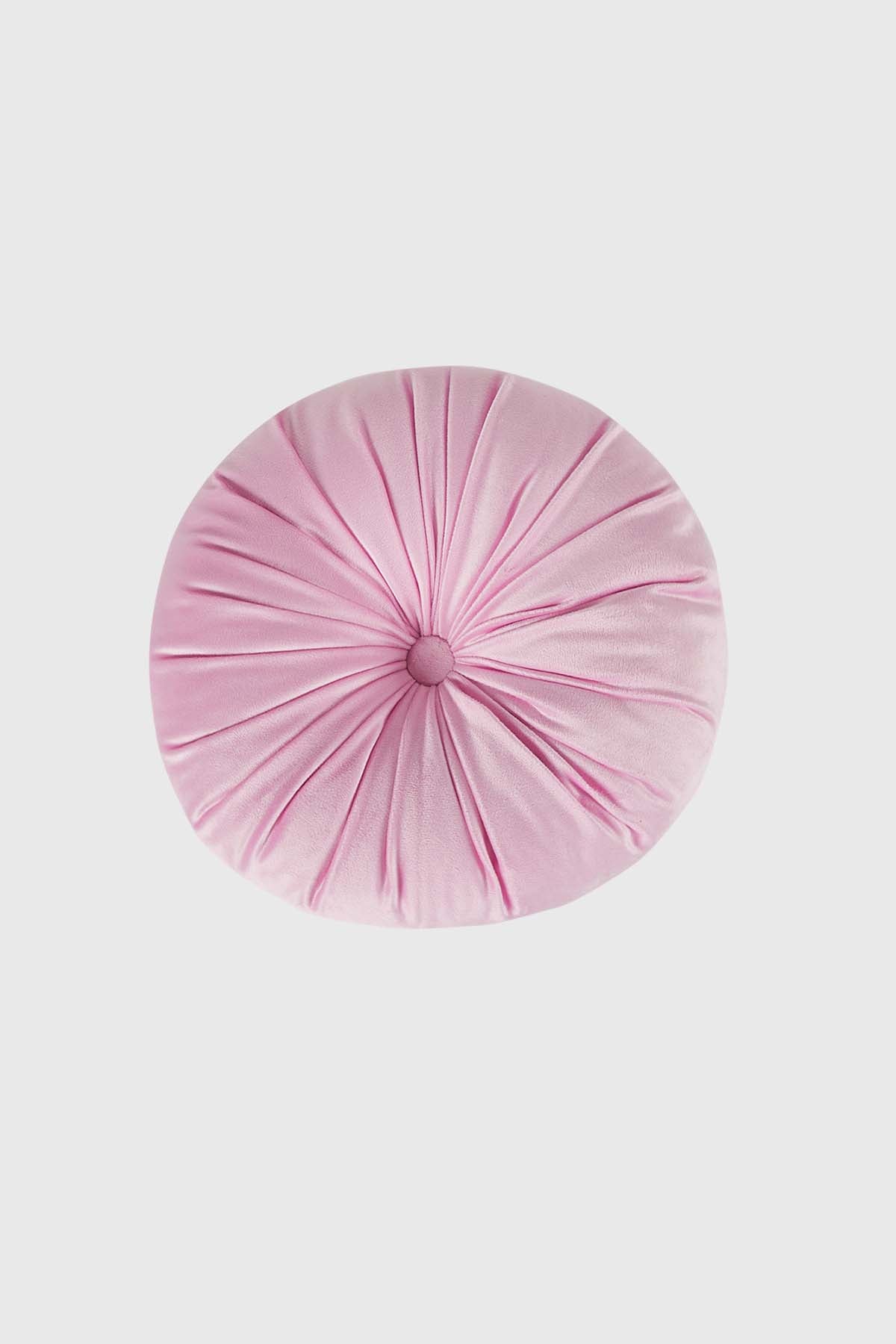 Cojín Velvet Redondo Rosado