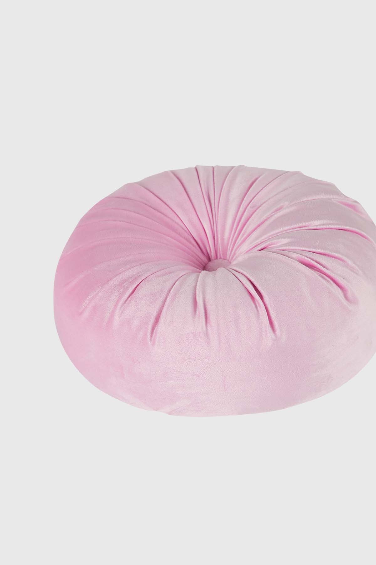 Cojín Velvet Redondo Rosado