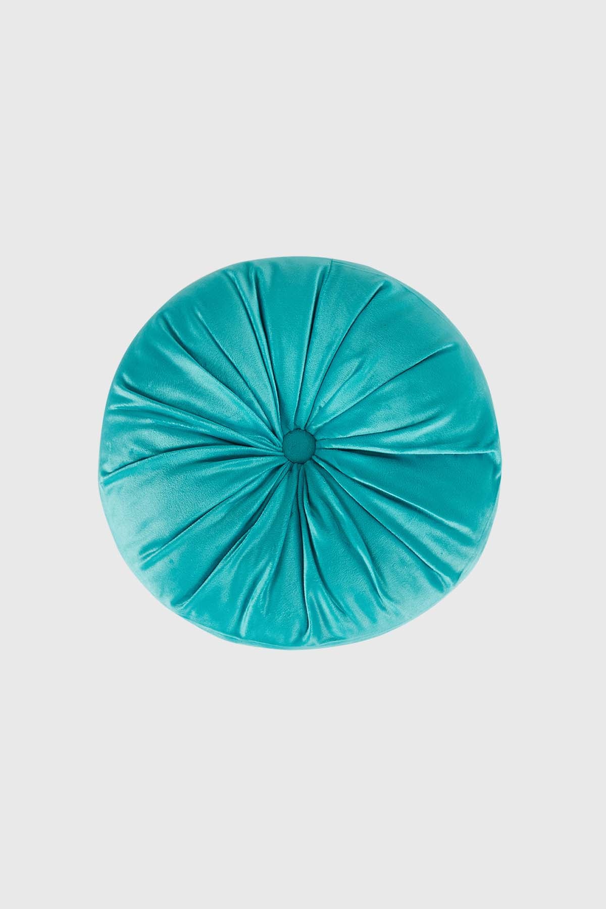 Cojín Velvet Redondo Turquesa Claro