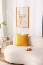 Cojín Unisex Velvet Liso Mostaza