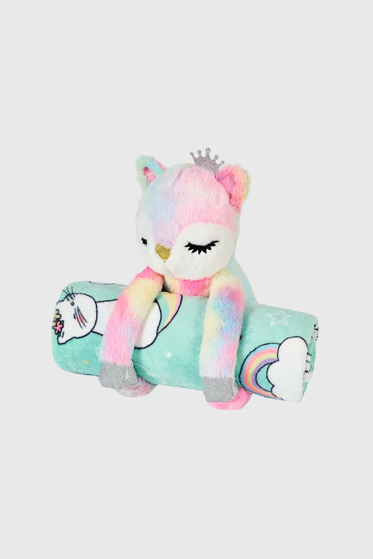 Frazada de polar rosada con estampado de unicornios