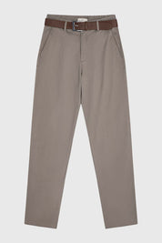 Pantalón Hombre Chino Cinturón Gris