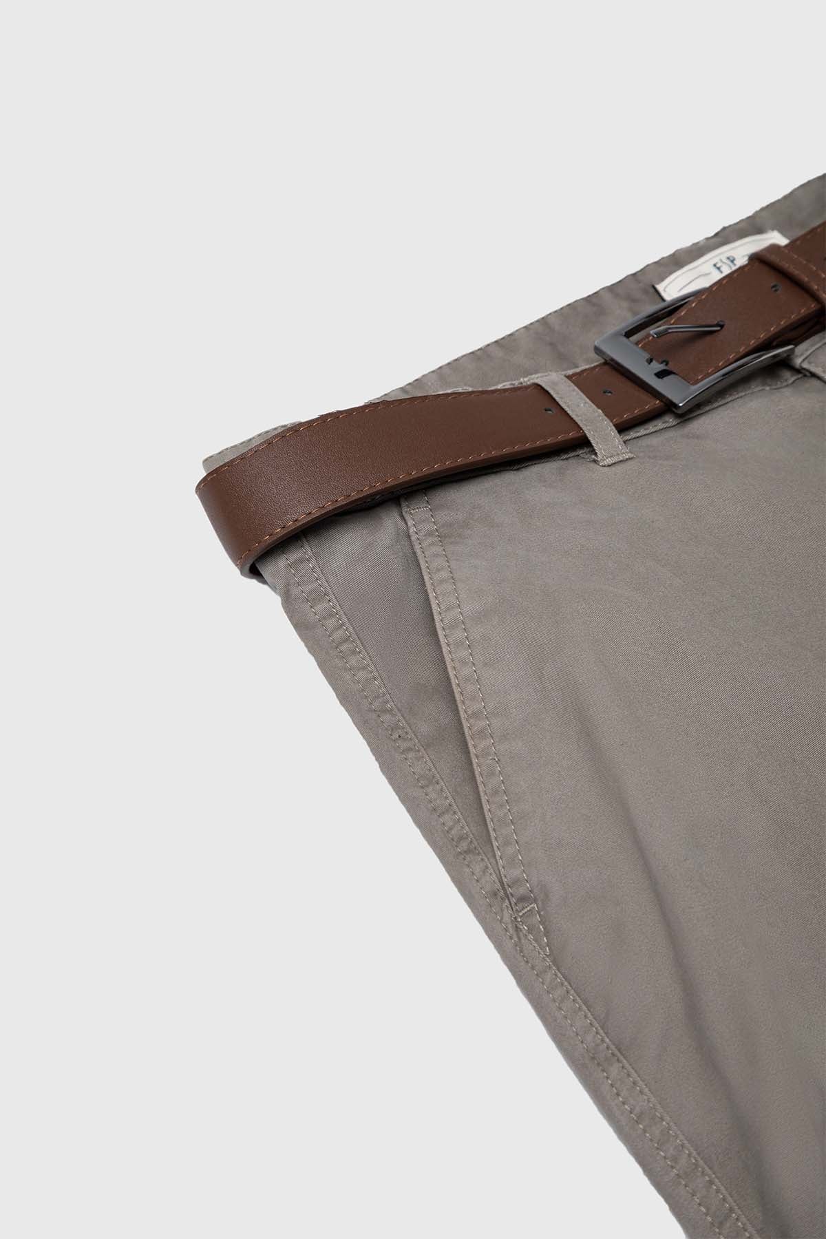 Pantalón Hombre Chino Cinturón Gris