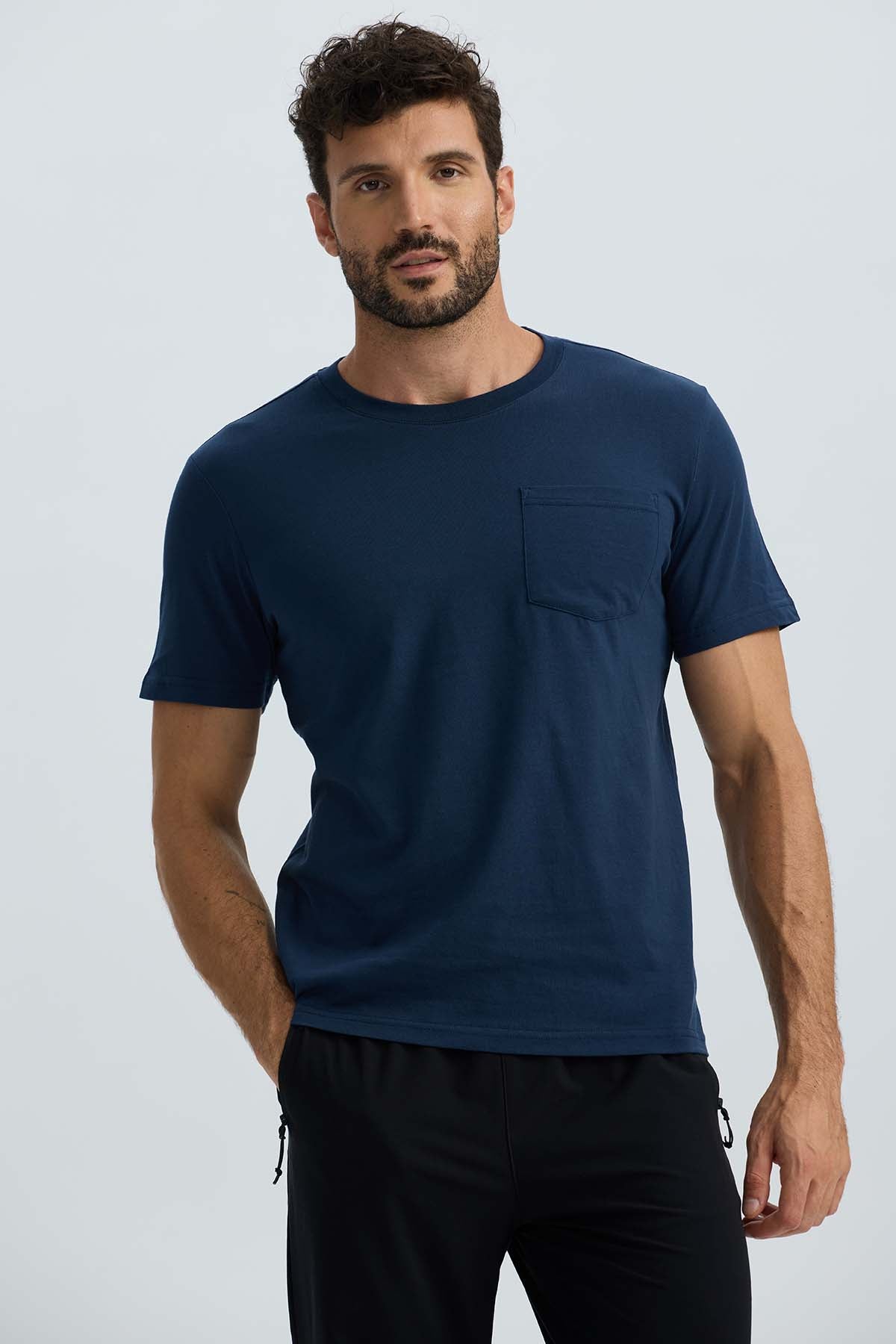 Polera Hombre Básica Con Bolsillo Azul Marino – Fashion´s Park
