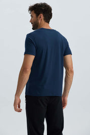 Polera Hombre Básica Con Bolsillo Azul Marino