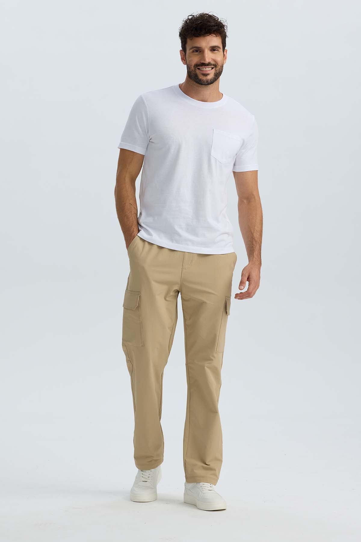 Polera Hombre Básica Con Bolsillo Blanco