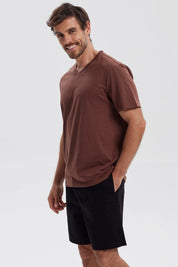 Polera Hombre Básica Café Oscuro