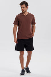 Polera Hombre Básica Café Oscuro