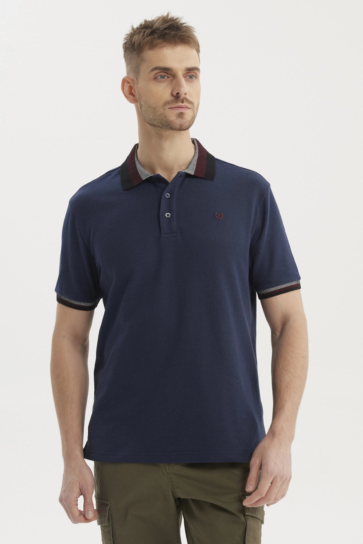 Polera Hombre Cuello Polo Azul Marino – Fashion´s Park