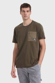 Polera Hombre Pocket Verde Militar