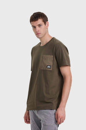 Polera Hombre Pocket Verde Militar