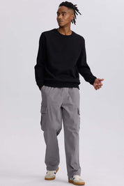 Pantalón hombre cargo calce recto gris