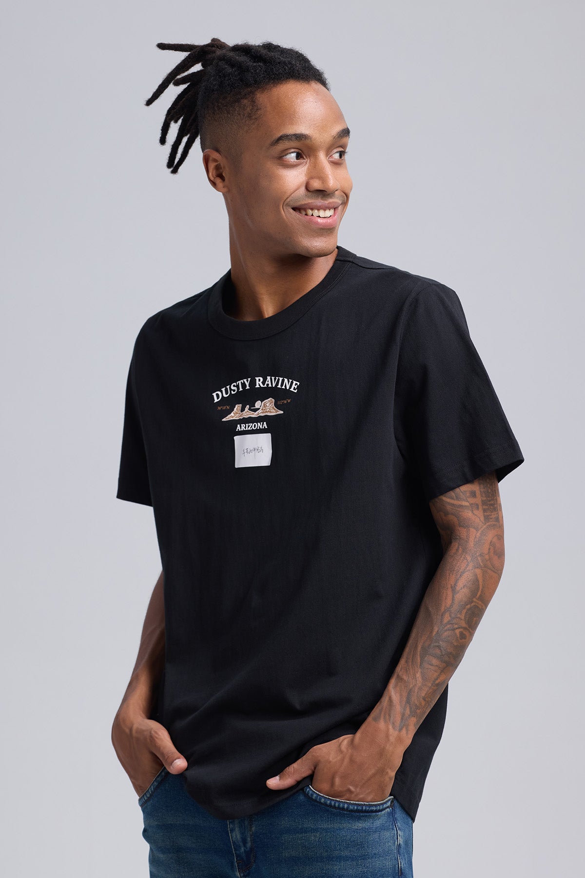 Polera Hombre Print Western Negro