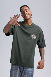 Polera Hombre Print Desert Verde Militar