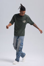 Polera Hombre Print Desert Verde Militar