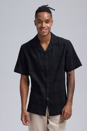 Camisa Hombre Textura Negro