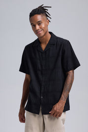 Camisa Hombre Textura Negro