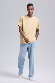 Polera Hombre Print Posicional Beige Oscuro