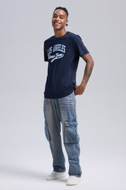 Polera Hombre Print Posicional Azul