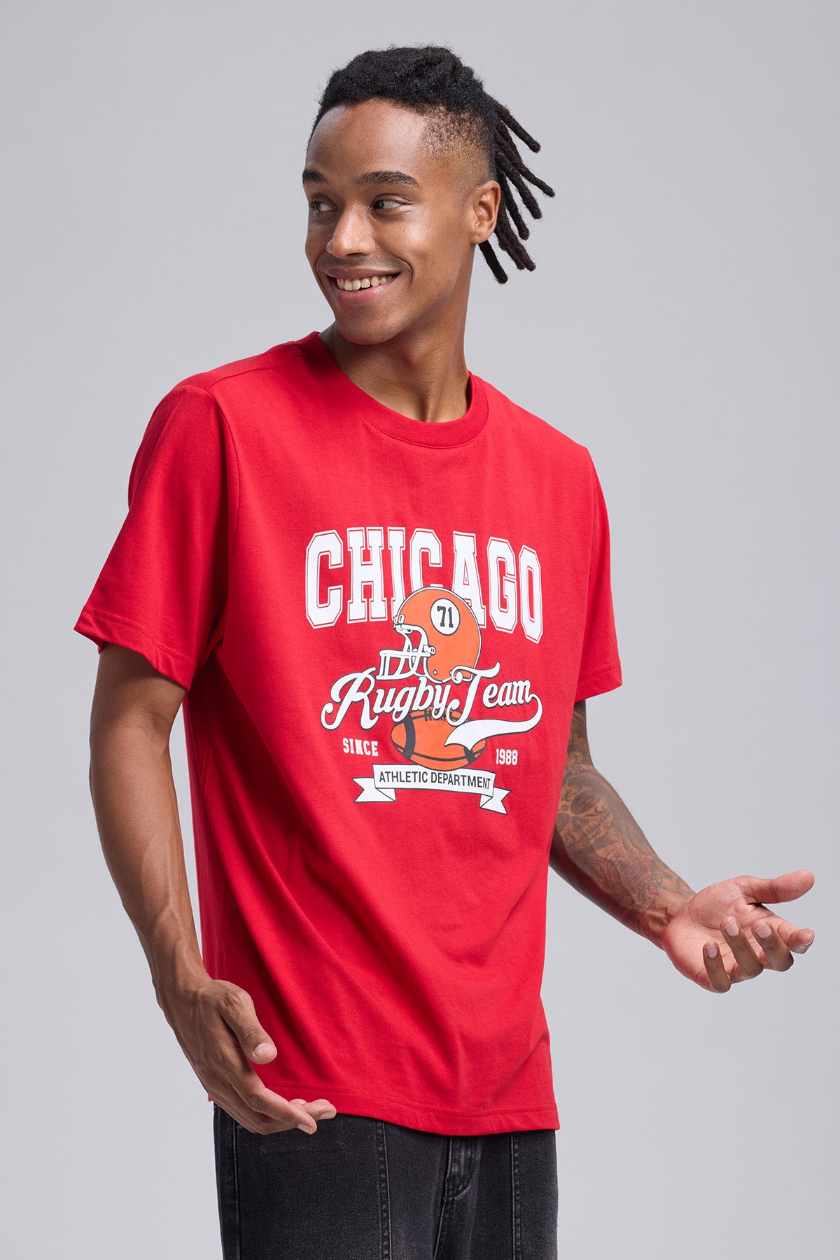 Polera Hombre Print Posicional Rojo