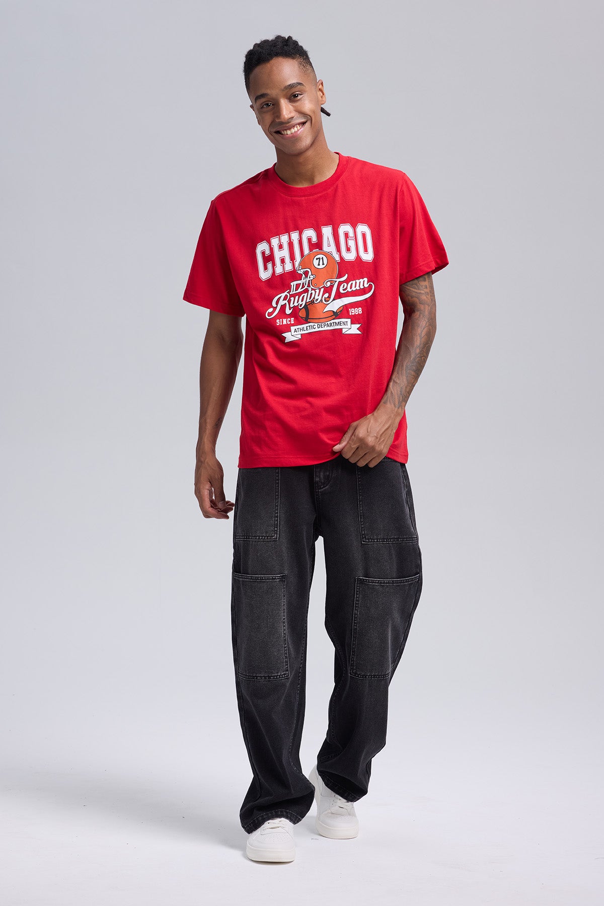 Polera Hombre Print Posicional Rojo