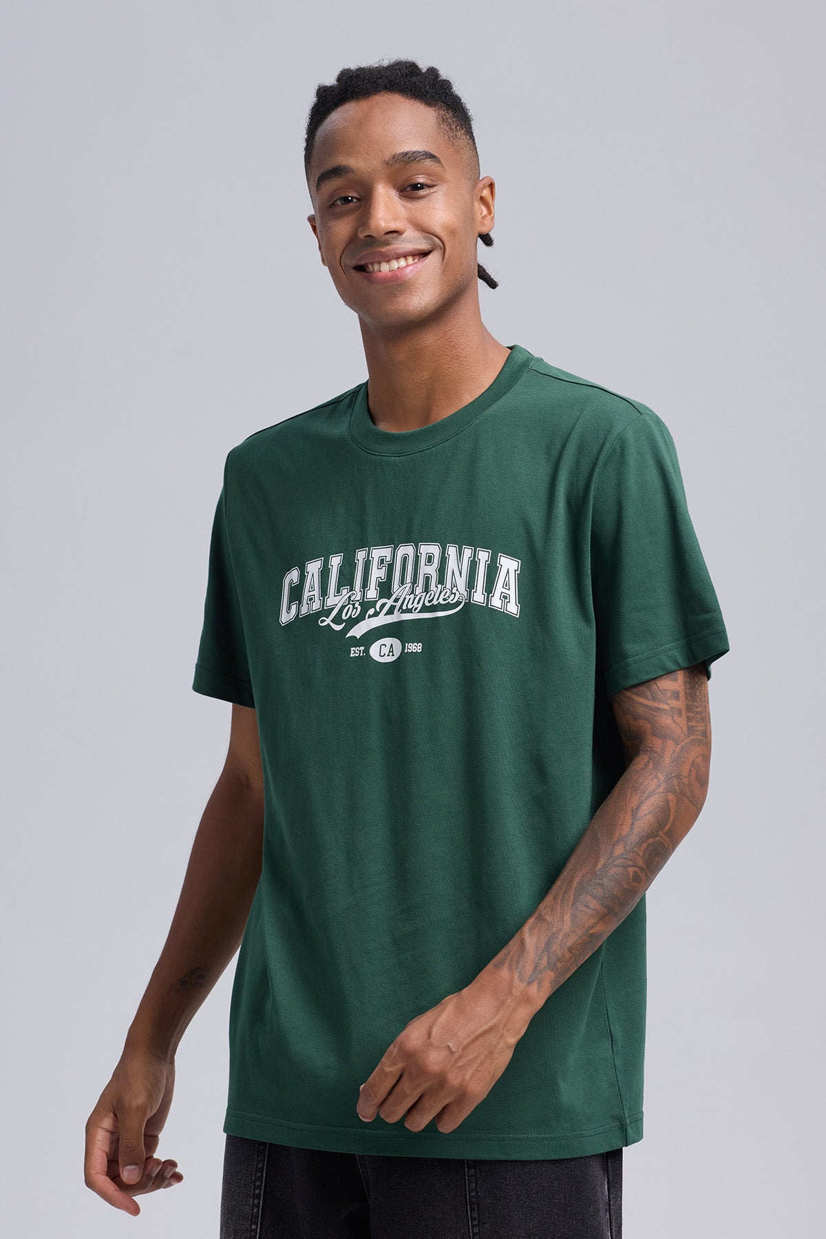 Polera Hombre Print Posicional Verde