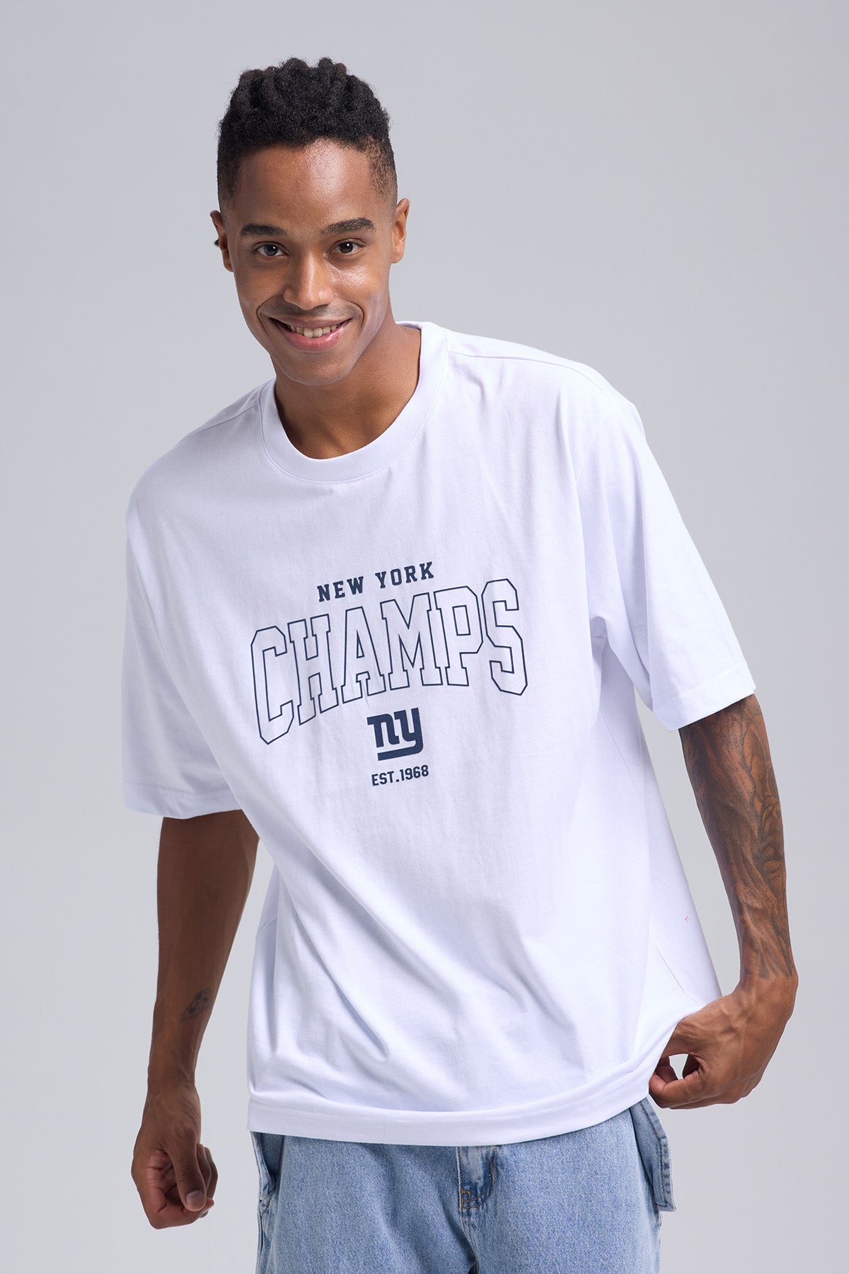 Polera Hombre Print Central Blanco