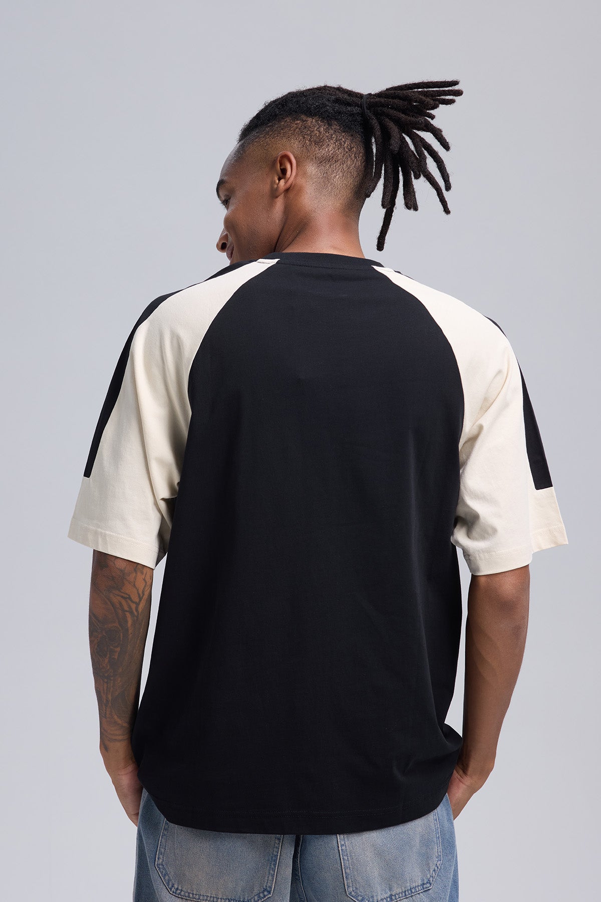 Polera Hombre Manga Contratono Negro