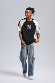 Polera Hombre Manga Contratono Negro