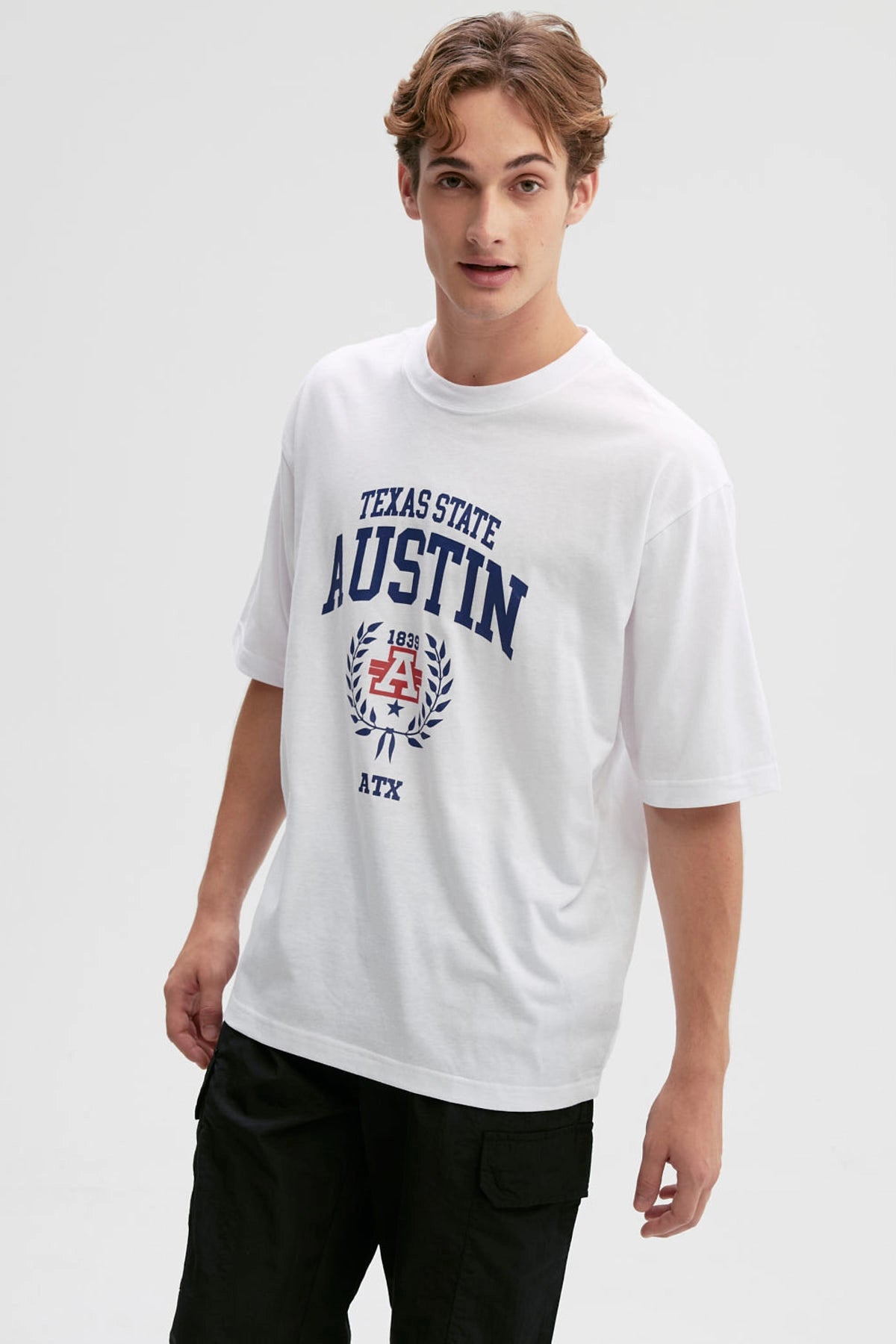 Polera Hombre Print Central Blanco