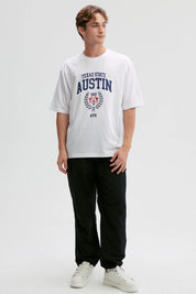 Polera Hombre Print Central Blanco