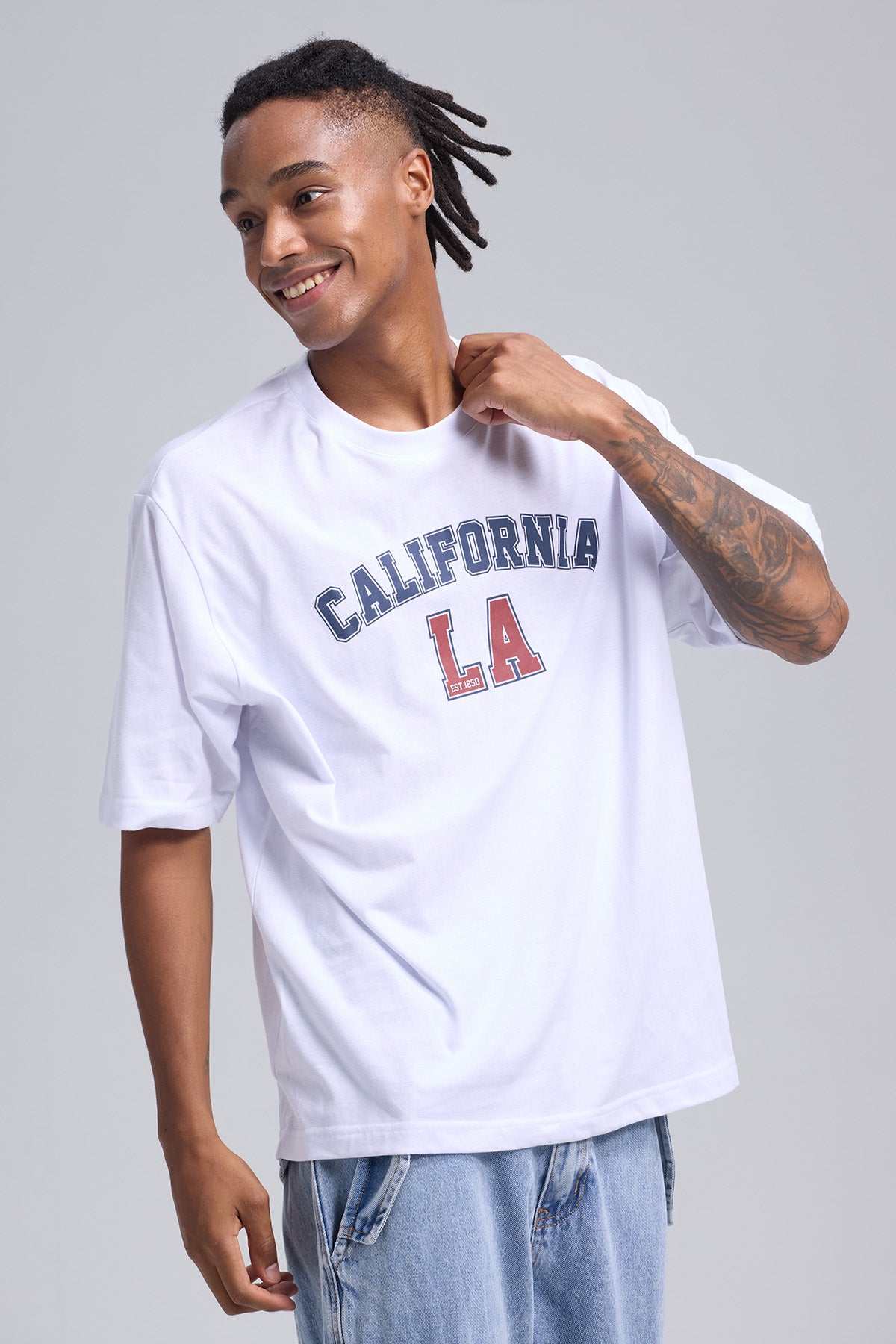 Polera Hombre Print Central Blanco