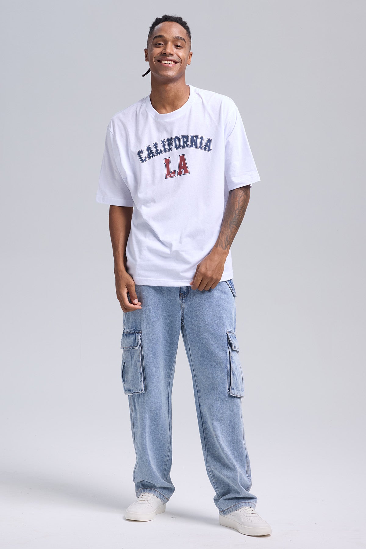 Polera Hombre Print Central Blanco