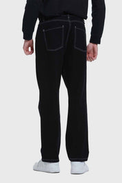 Jeans Hombre Wide Leg Costura Negro