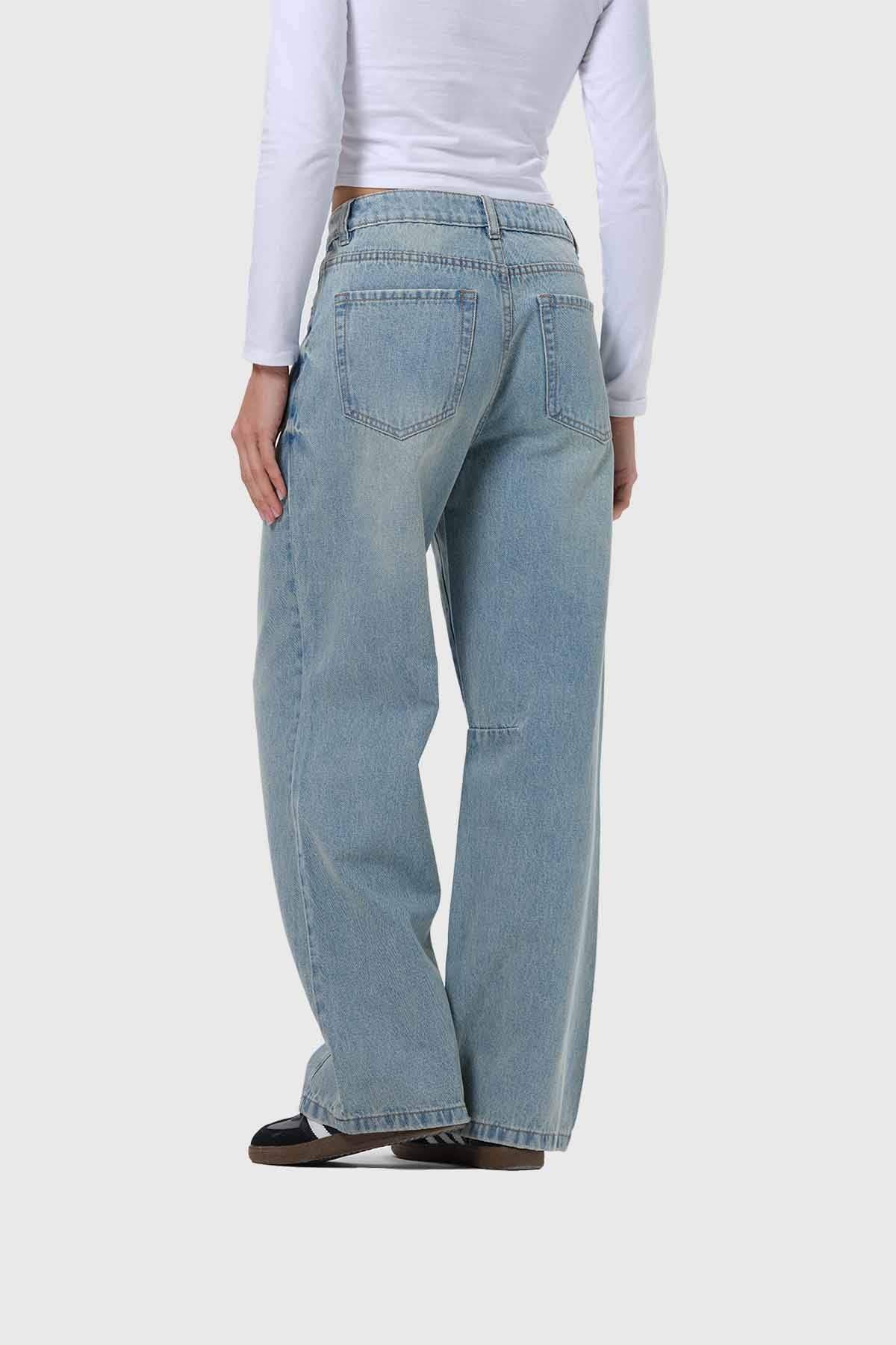 JEANS MUJER BAGGY AZUL