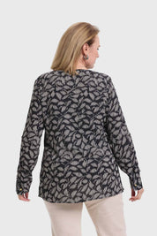 Blusa Mujer Crep Estampada Negro