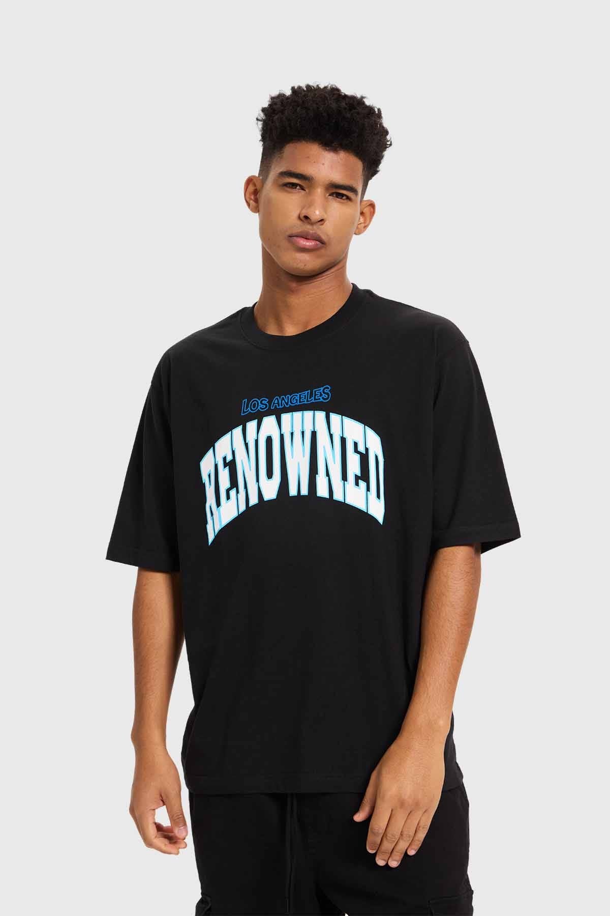 Polera Hombre Print College Negro