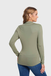Polera Mujer Escote Recto Verde