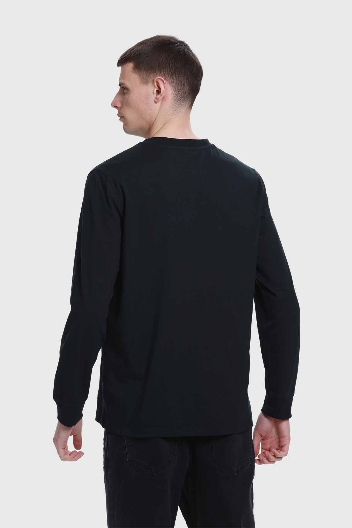 Polera Hombre Con Bolsillo Negro