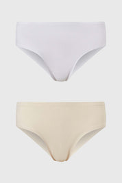Calzón Mujer Bipack Bikini Invisible Beige