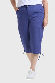 Pantalón Mujer Con Cortes Y Apertura Azul