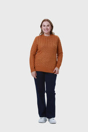 Sweater Mujer Calado Camel I